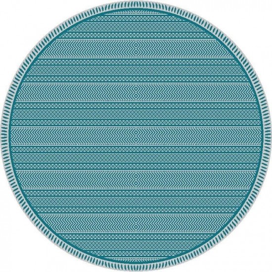 Provo Teal Horizon 7'10" Round Rug