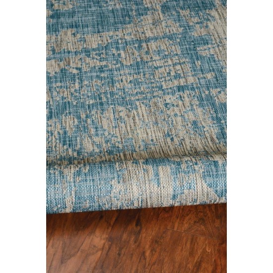 Provo Teal Strokes 7'10" Round Rug