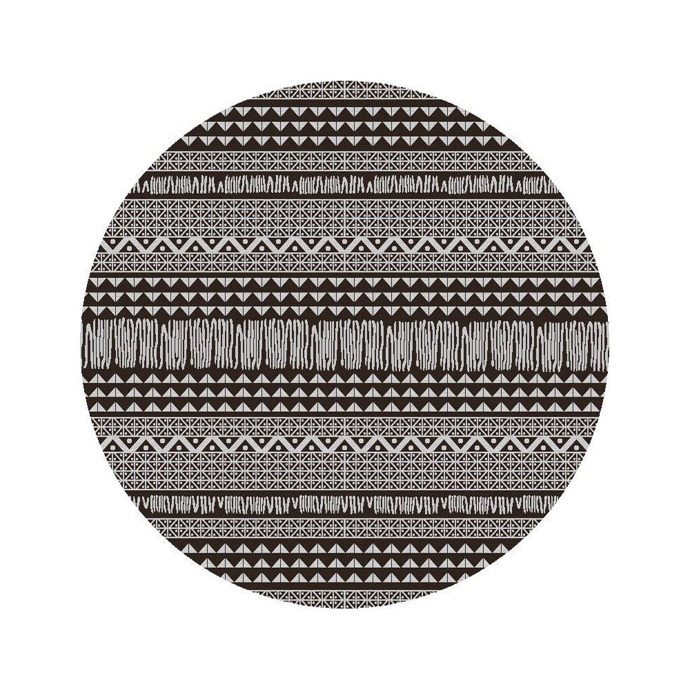 Provo Charcoal Tribe 7'10" Round Rug