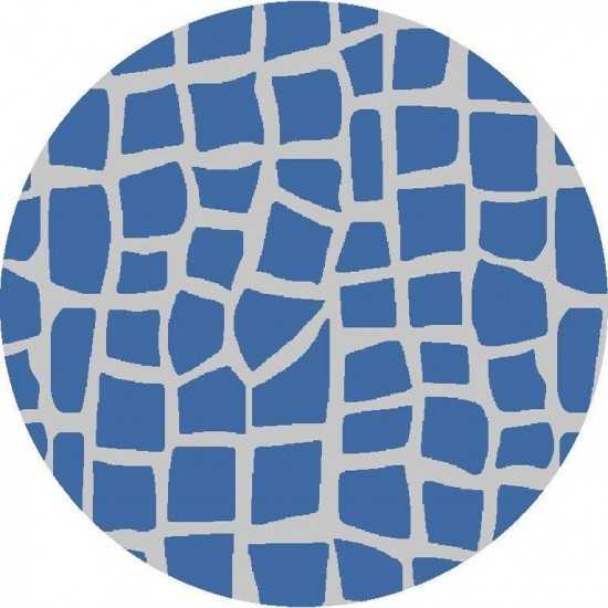 Provo Blue/Grey Bedrock 7'10" Round Rug