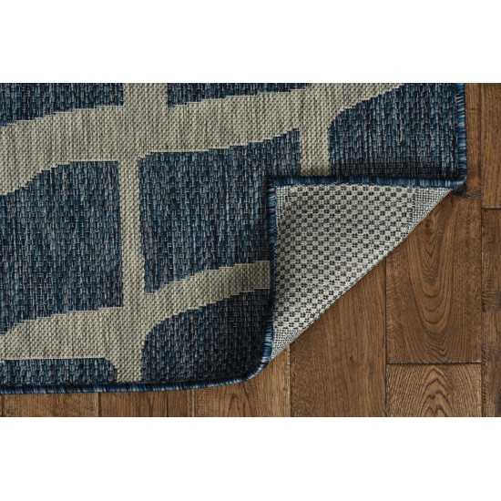 Provo Blue/Grey Bedrock 7'10" Round Rug