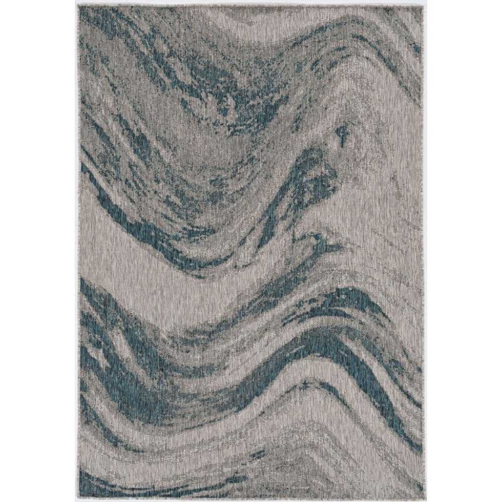 Provo Grey/Teal Strokes 2’7” x 3’11” Rug