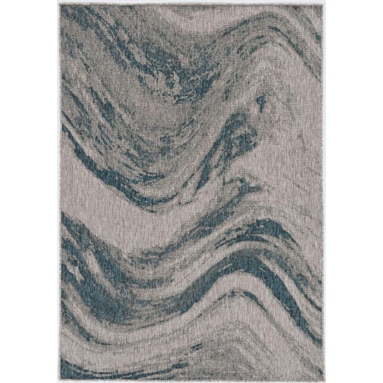 Provo Grey/Teal Strokes 3'3" x 4'11" Rug