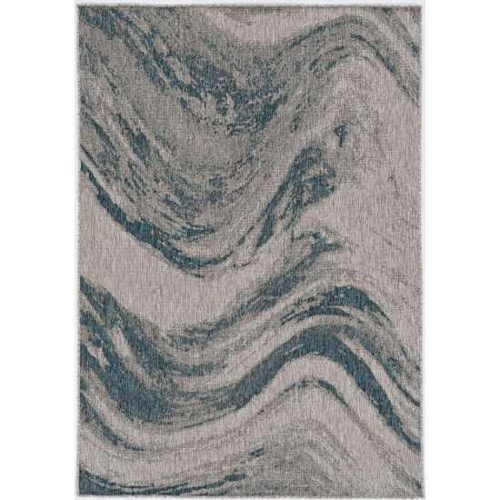 Provo Grey/Teal Strokes 5'3" x 7'7" Rug