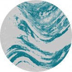 Provo Grey/Teal Strokes 7'10" Round Rug