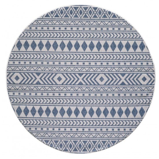 Provo Ivory/Blue Natura 7'10" Round Rug