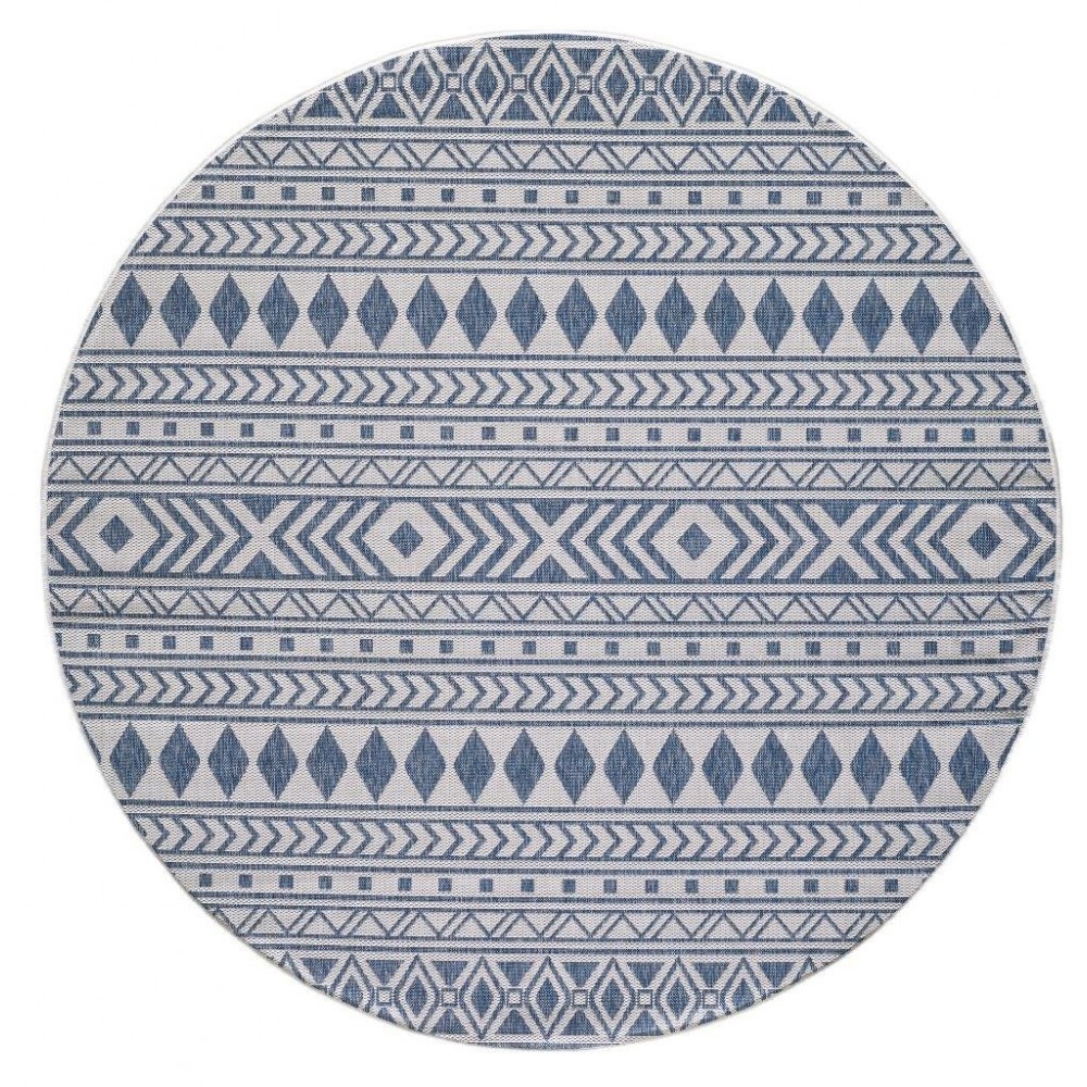 Provo Ivory/Blue Natura 7'10" Round Rug Provo Ivory/Blue Natura 7'10" Round Rug