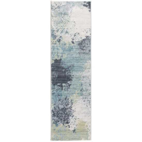 Roxy Blue/Yellow Nebula 2' x 7' Runner Rug