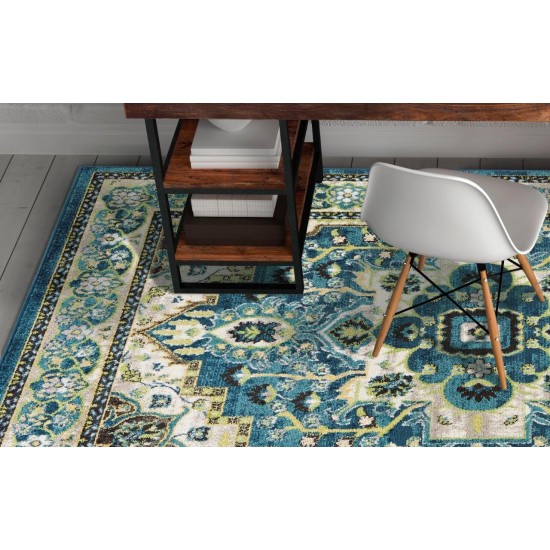 Skyline Teal Alana 2' x 7' Runner Rug