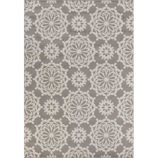 Skyline Grey/Ivory Flora 2' x 7' Runner Rug