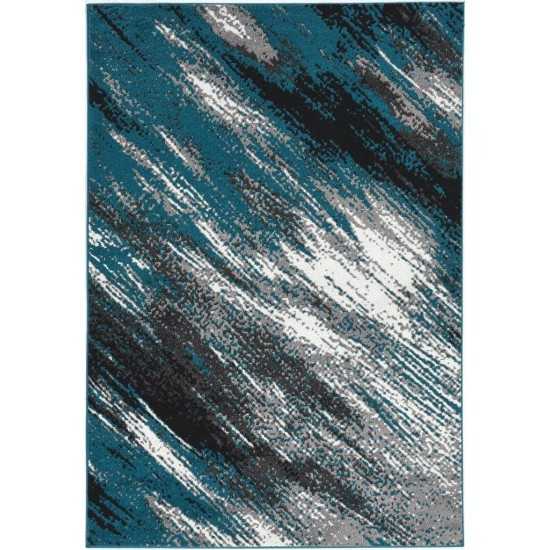 Skyline Grey/Blue Shades 2' x 7' Runner Rug