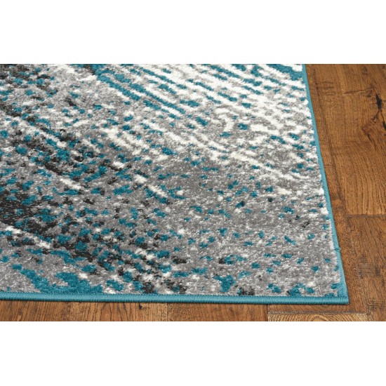 Skyline Grey/Blue Shades 2' x 7' Runner Rug