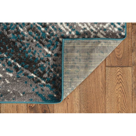 Skyline Grey/Blue Shades 2' x 7' Runner Rug