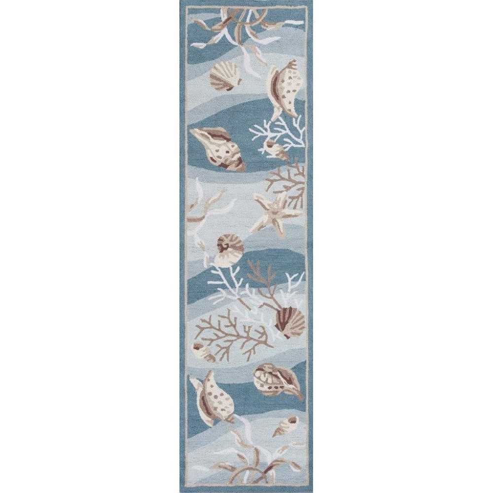 Sonesta Seafoam Shells 2' x 7'6" Runner Rug