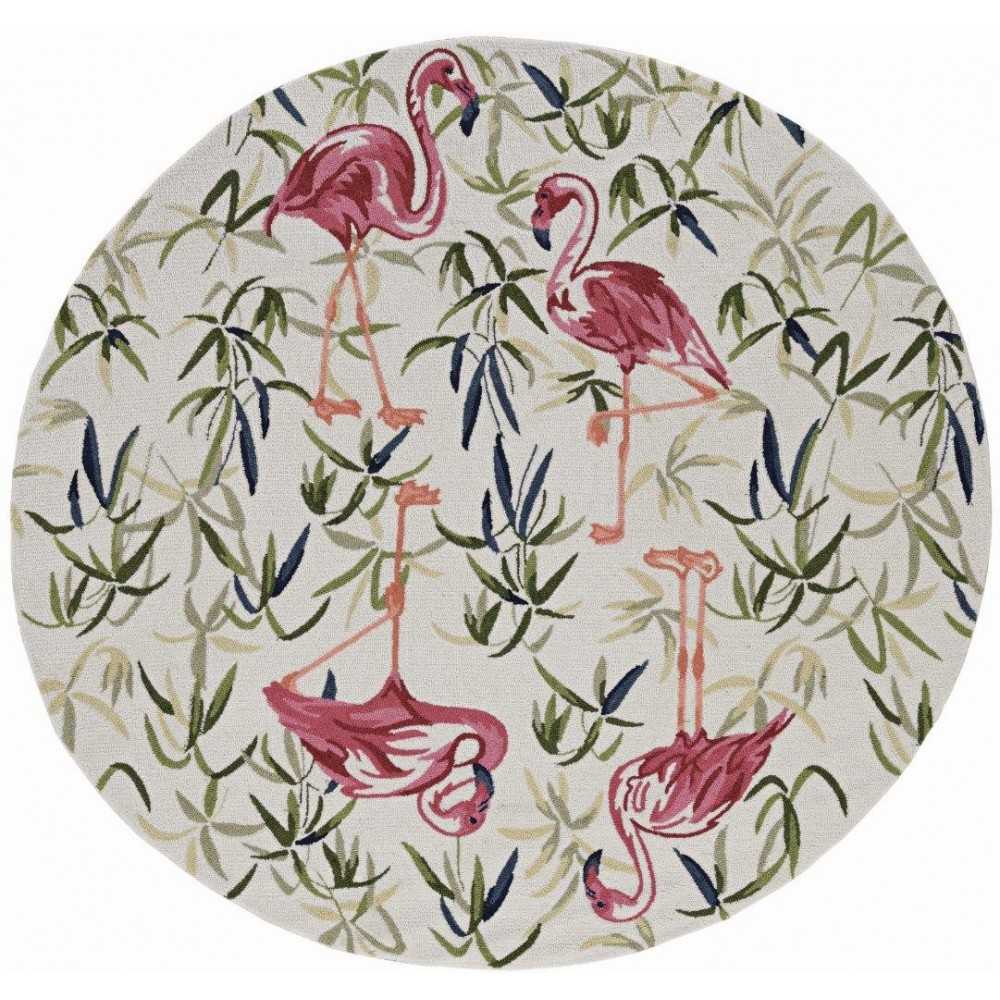 Sonesta Ivory/Pink Flamingo 7'6" Round Rug