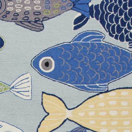 Sonesta Lt Blue Sea Of Fish 5' x 7'6" Rug