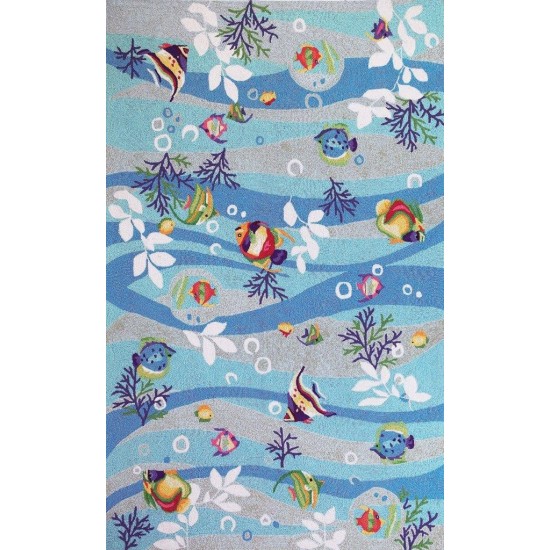 Sonesta Blue Tropical Fish 20" x 30" Rug