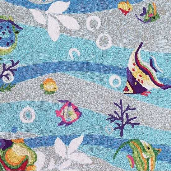 Sonesta Blue Tropical Fish 27" X 45" Rug