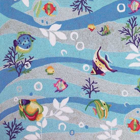 Sonesta Blue Tropical Fish 2' x 7'6" Runner Rug