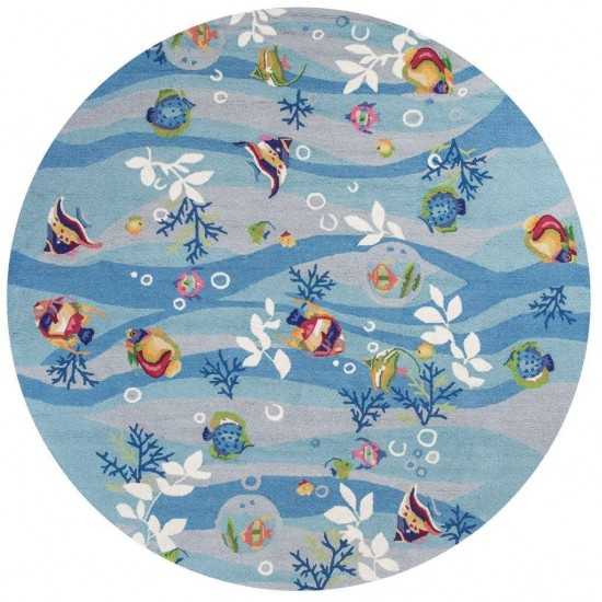 Sonesta Blue Tropical Fish 7'6" Round Rug