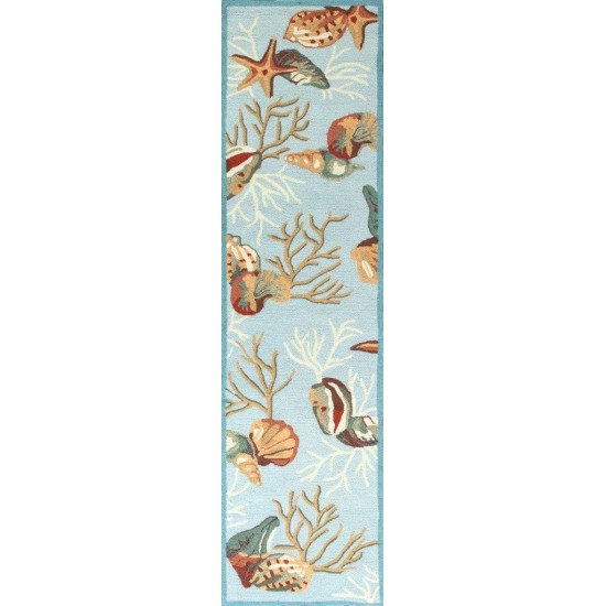 Sonesta Blue Coral Reef 2' x 7'6" Runner Rug