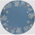 Sonesta Sea Blue Coastal 7'6" Round Rug