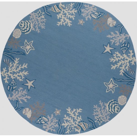 Sonesta Sea Blue Coastal 7'6" Round Rug