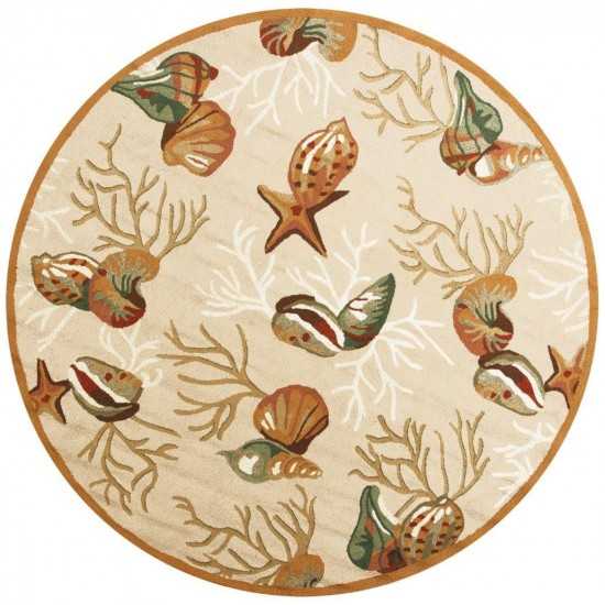 Sonesta Beige Coral Reef 7'6" Round Rug