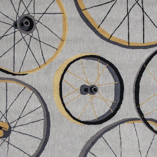 Sonesta Grey Wheels In Motion 27" X 45" Rug