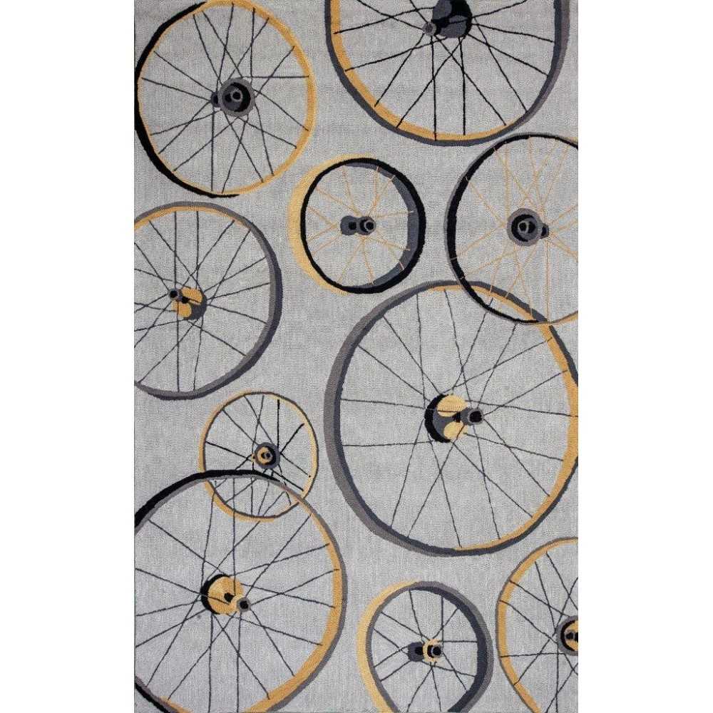 Sonesta Grey Wheels In Motion 3'3" x 5'3" Rug