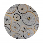 Sonesta Grey Wheels In Motion 7'6" Round Rug