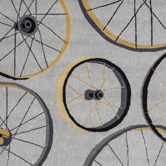 Sonesta Grey Wheels In Motion 7'6" Round Rug