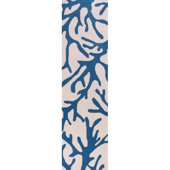 Sonesta Ivory/Blue Coral 2' x 7'6" Runner Rug