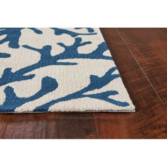 Sonesta Ivory/Blue Coral 2' x 7'6" Runner Rug