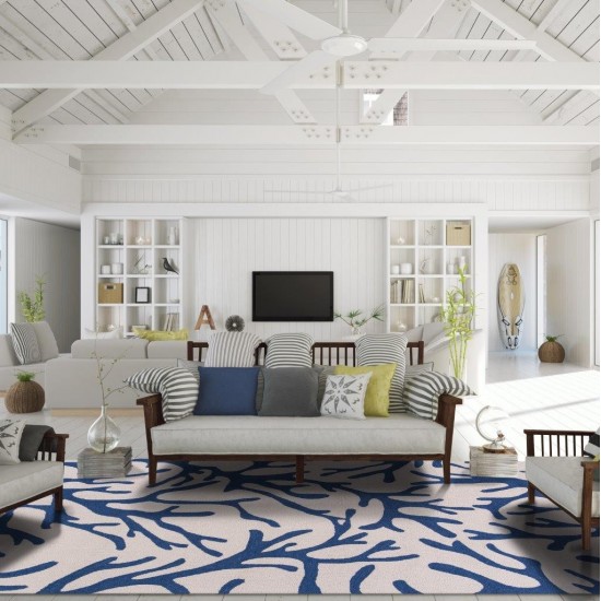 Sonesta Ivory/Blue Coral 3'3" x 5'3" Rug