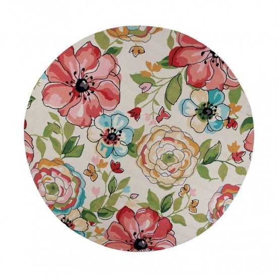 Sonesta Sand Floral Splash 7'6" Round Rug