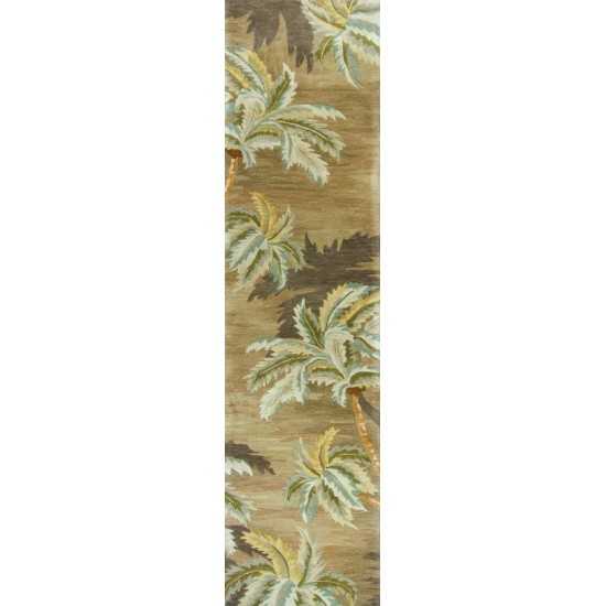 Sparta Moss Palm Trees 2'6" x 10' Runner Rug