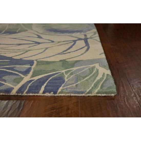 Sparta Blue/Green Silhoutte 5'6" Round Rug