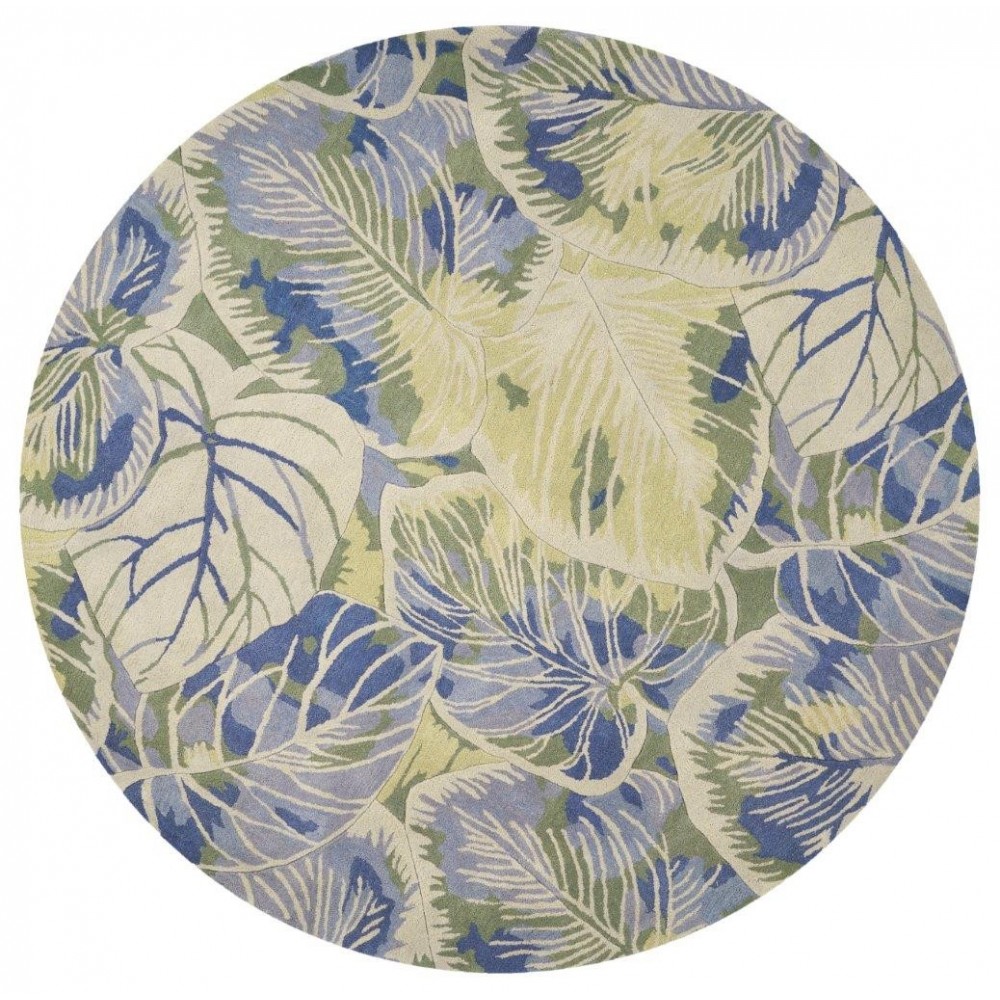 Sparta Blue/Green Silhoutte 7'6" Round Rug