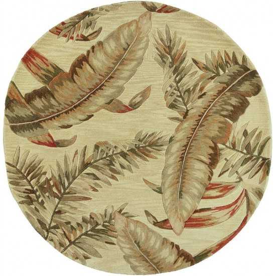 Sparta Ivory Ferns 5'6" Round Rug