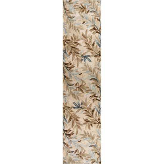 Sparta Ivory Tropical Branches 2'6" x 10' Runner Rug