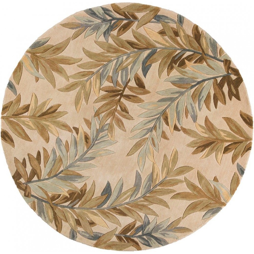 Sparta Ivory Tropical Branches 5'6" Round Rug