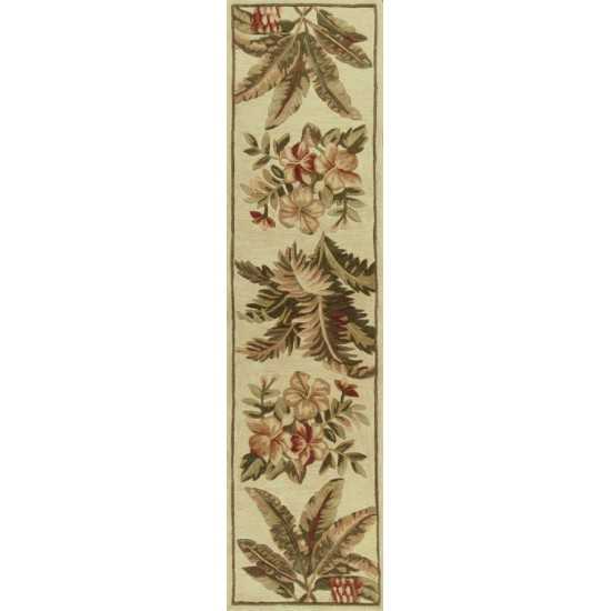 Sparta Ivory Tropical Oasis 2'6" x 10' Runner Rug