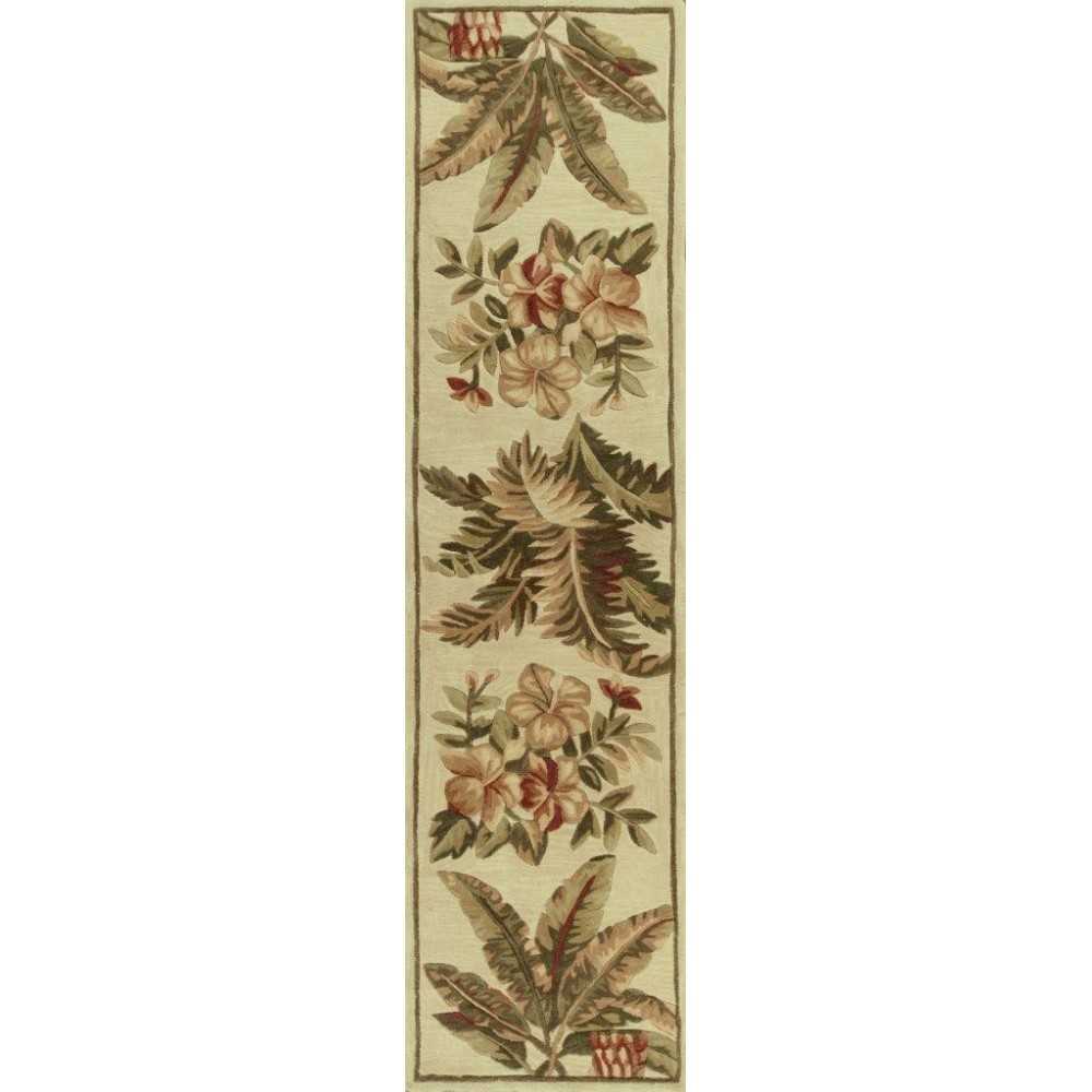 Sparta Ivory Tropical Oasis 2'6" x 10' Runner Rug