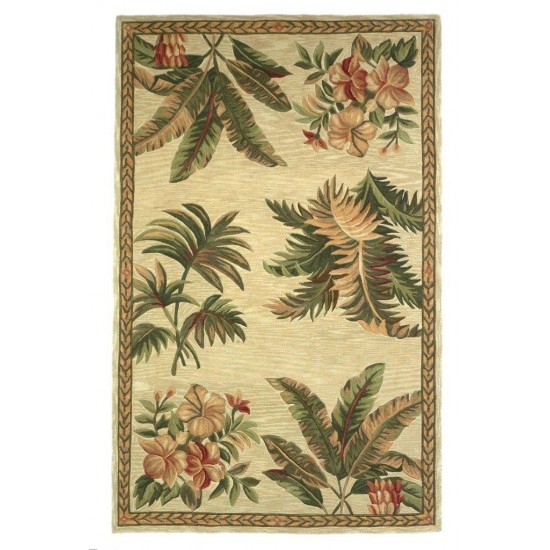 Sparta Ivory Tropical Oasis 3'6" x 5'6" Rug