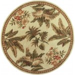 Sparta Ivory Tropical Oasis 5'6" Round Rug