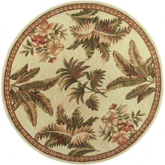 Sparta Ivory Tropical Oasis 5'6" Round Rug