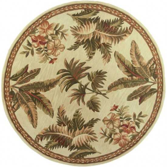 Sparta Ivory Tropical Oasis 7'6" Round Rug