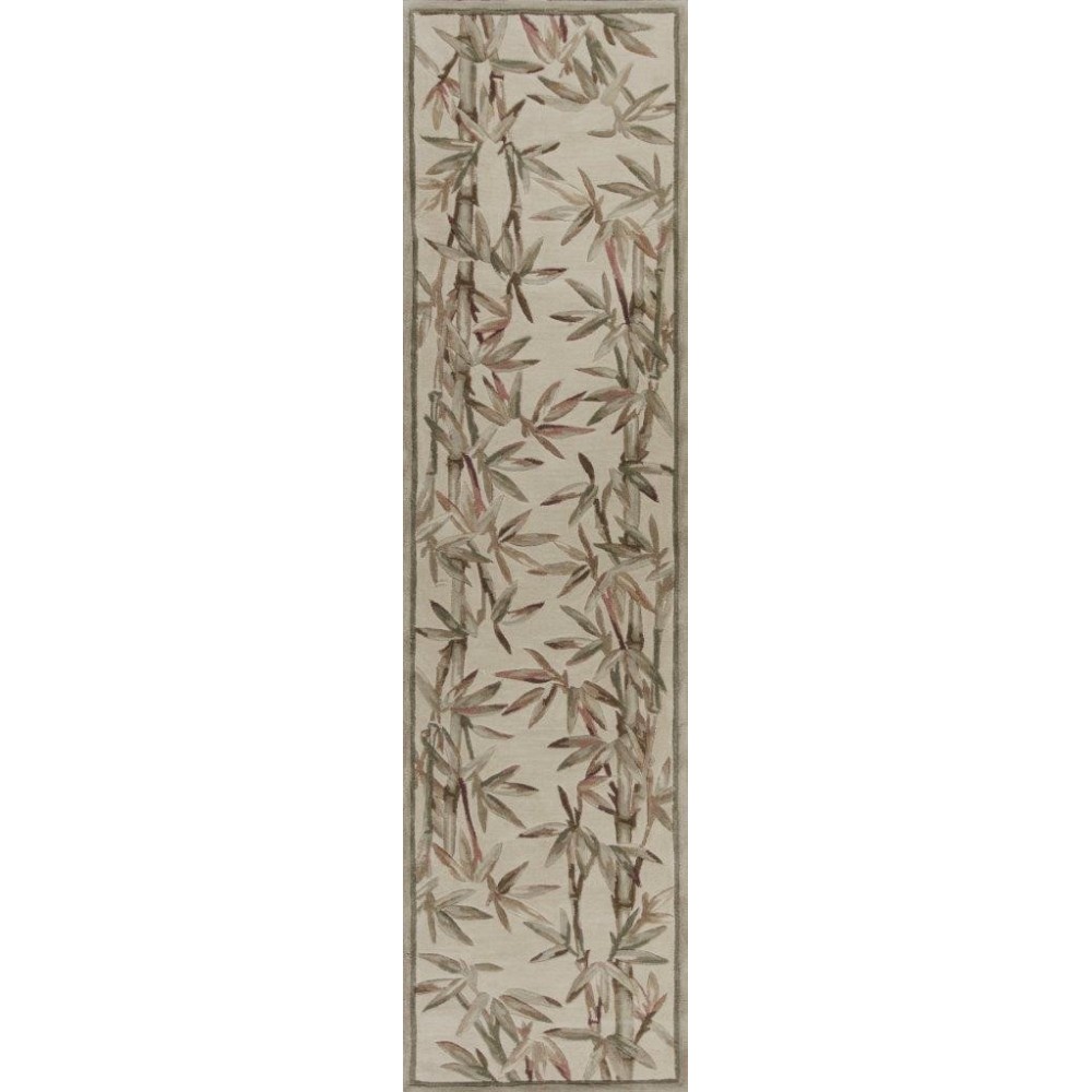 Sparta Ivory Bamboo Border 2'6" x 10' Runner Rug