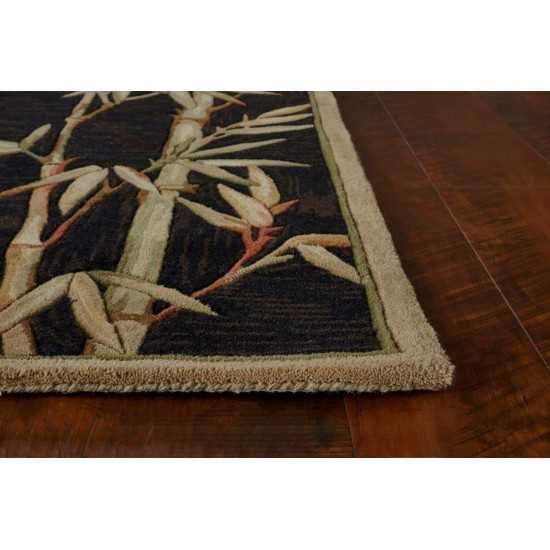 Sparta Black Bamboo Border 2'6" x 10' Runner Rug